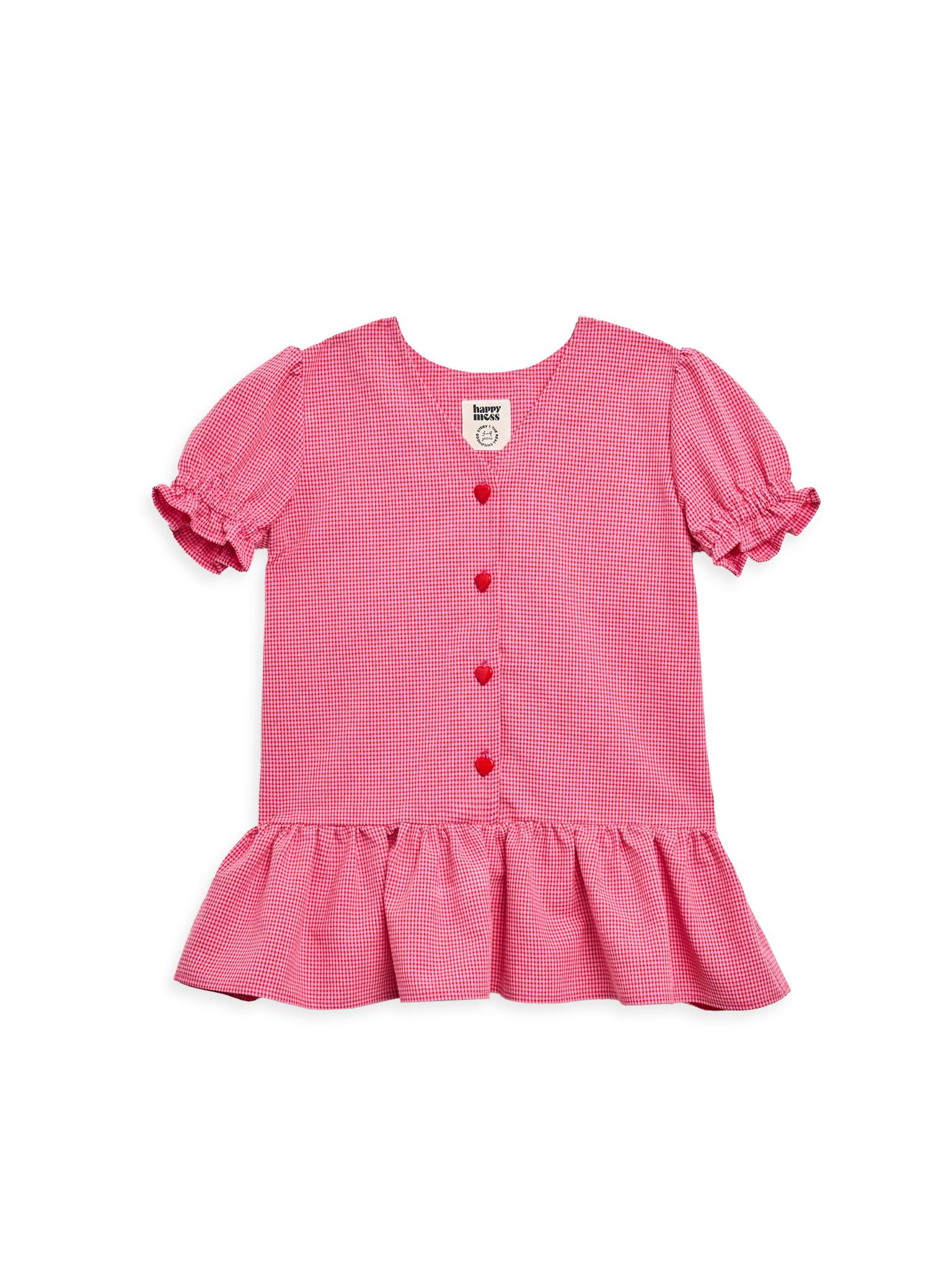 children's vichy frilled dress - wild berry
