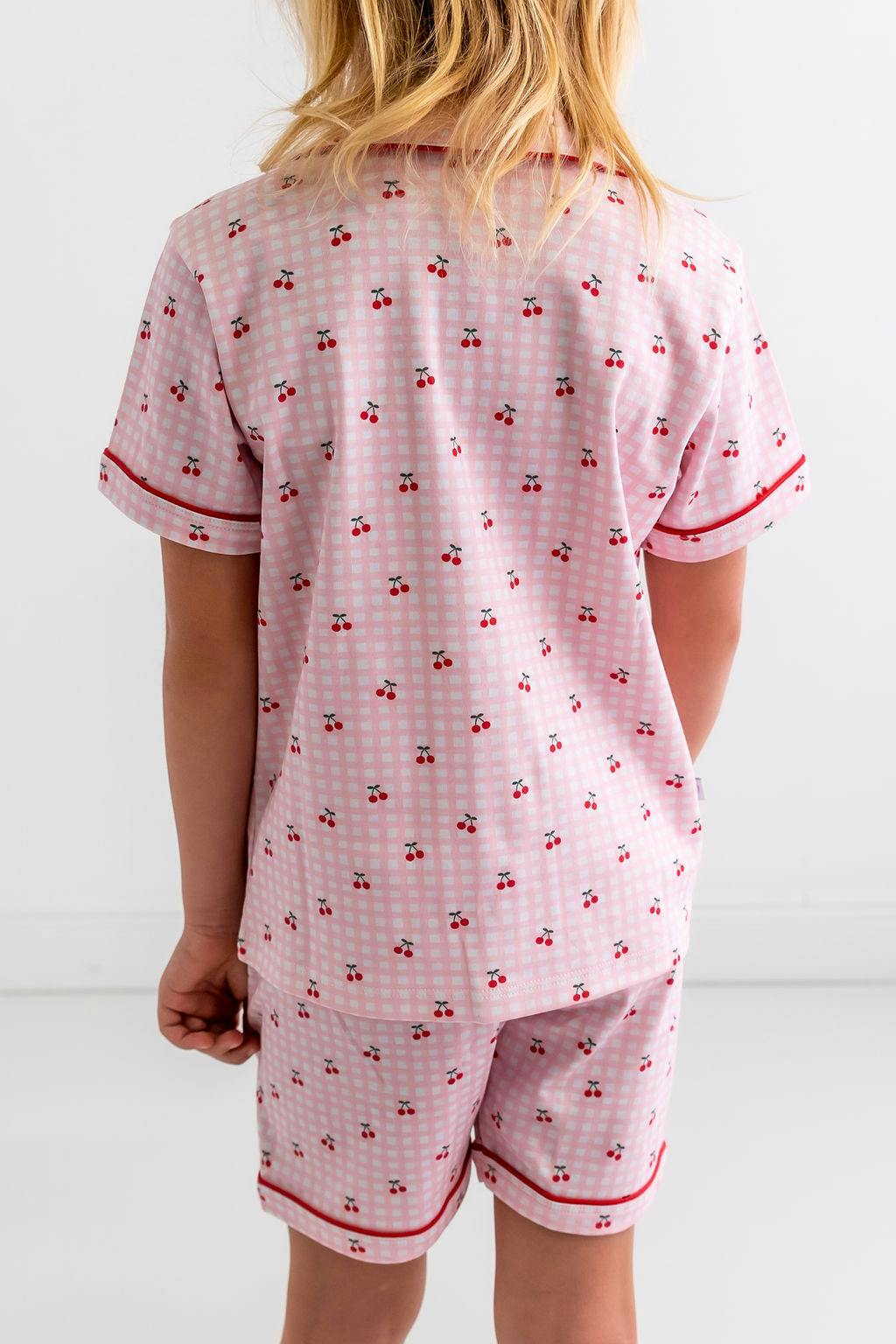 Cherries Girls Pima Cotton Short Pajama Set