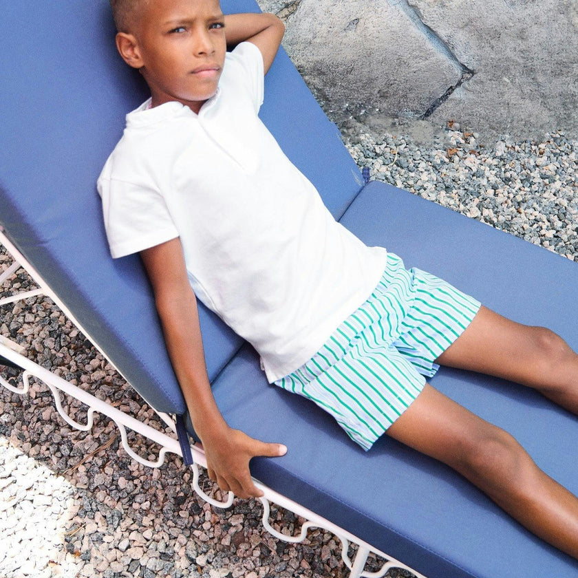 Green Stripe Bravo Boy Swim Short