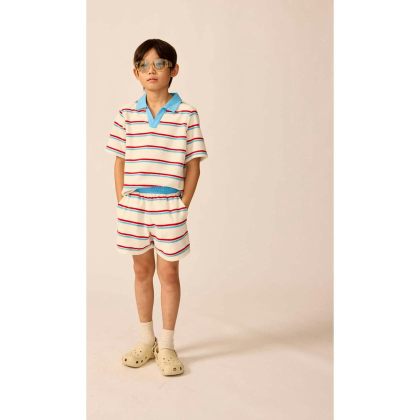 Organic Recess Polo in Terry Stripe