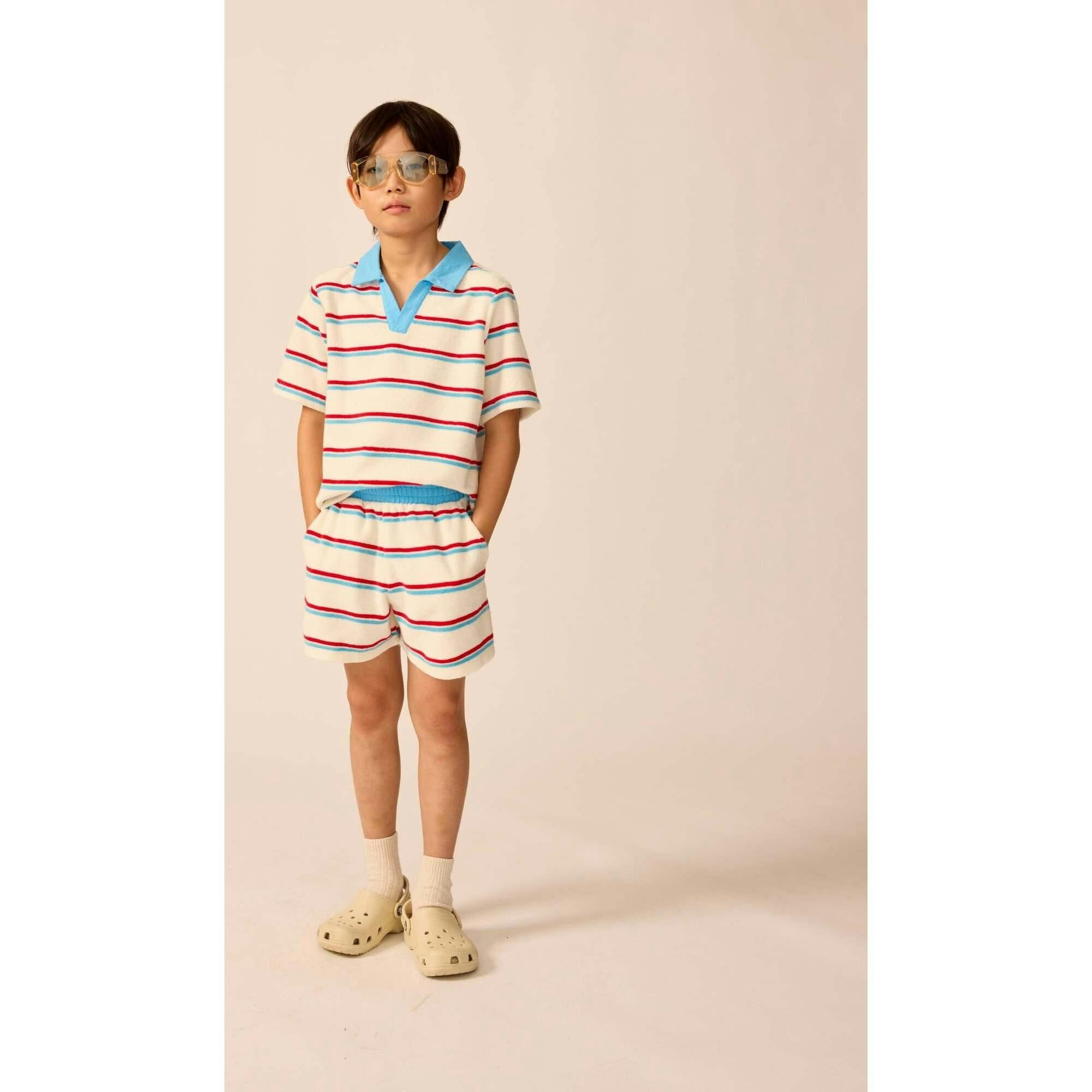 Organic Recess Polo in Terry Stripe
