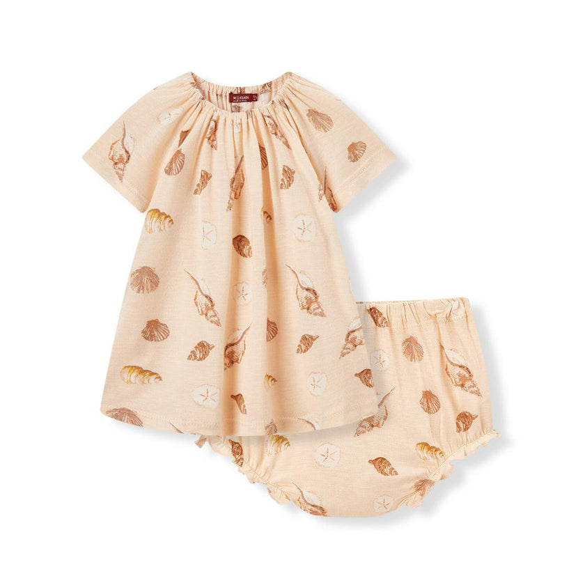 Seashells Bamboo Dress & Bloomer Set