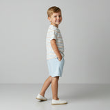 Organic Terry Tee & Shorts Set - Cabana Stripes
