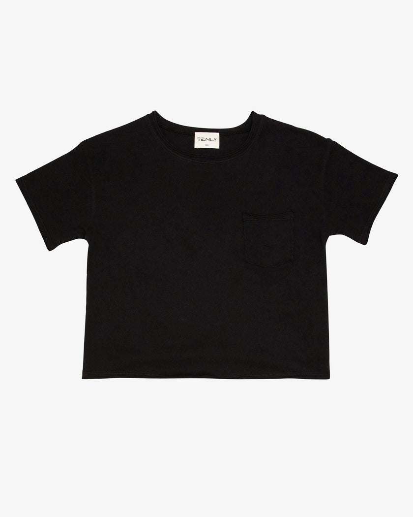 Cotton Jersey Raw Edge Pocket Tee