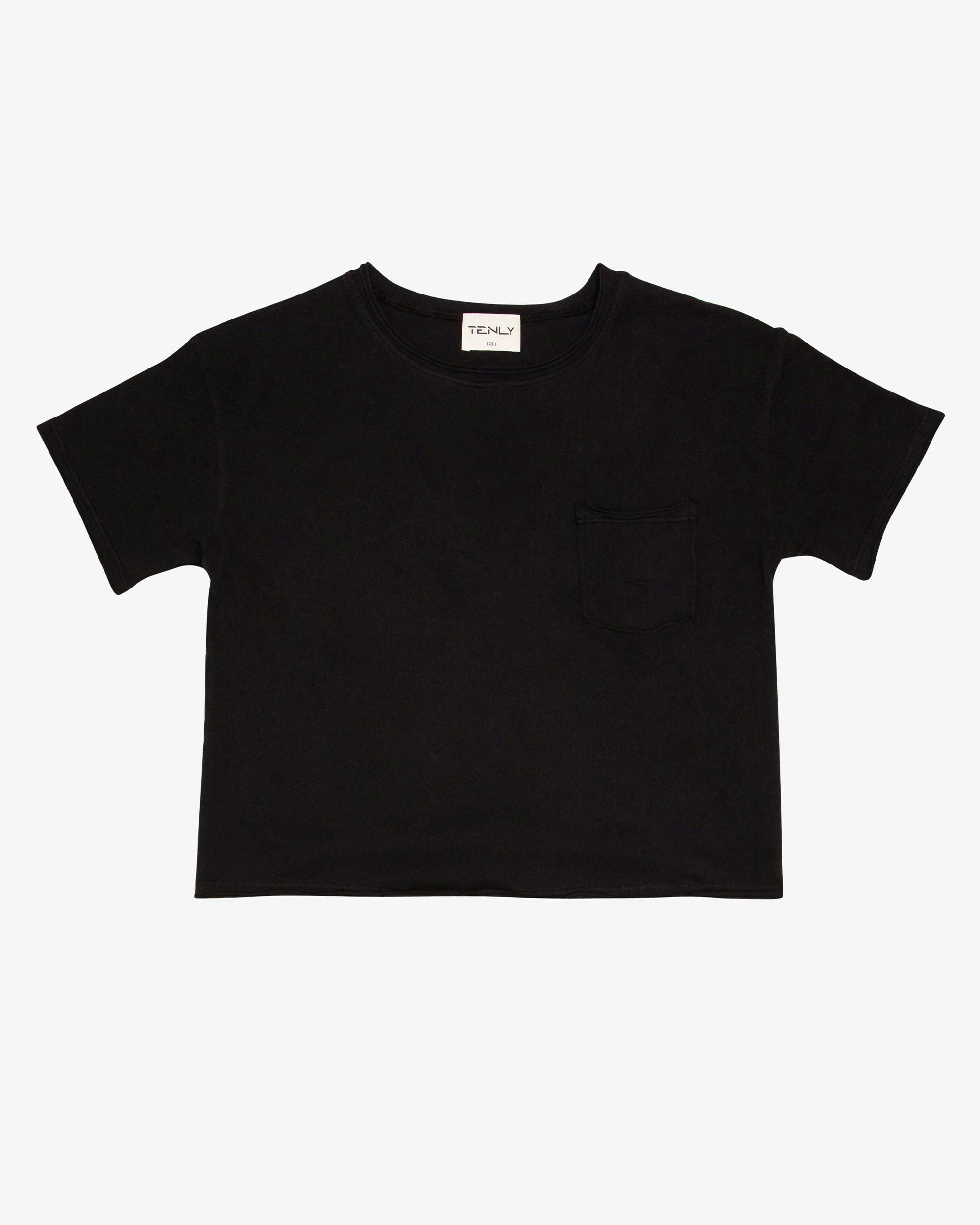 Cotton Jersey Raw Edge Pocket Tee