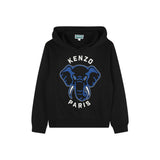 Boys Black Elephant Logo Hooded Sweatshirt