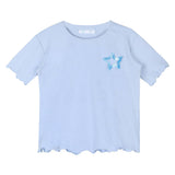 Blue Sequin Star Ribbed Top