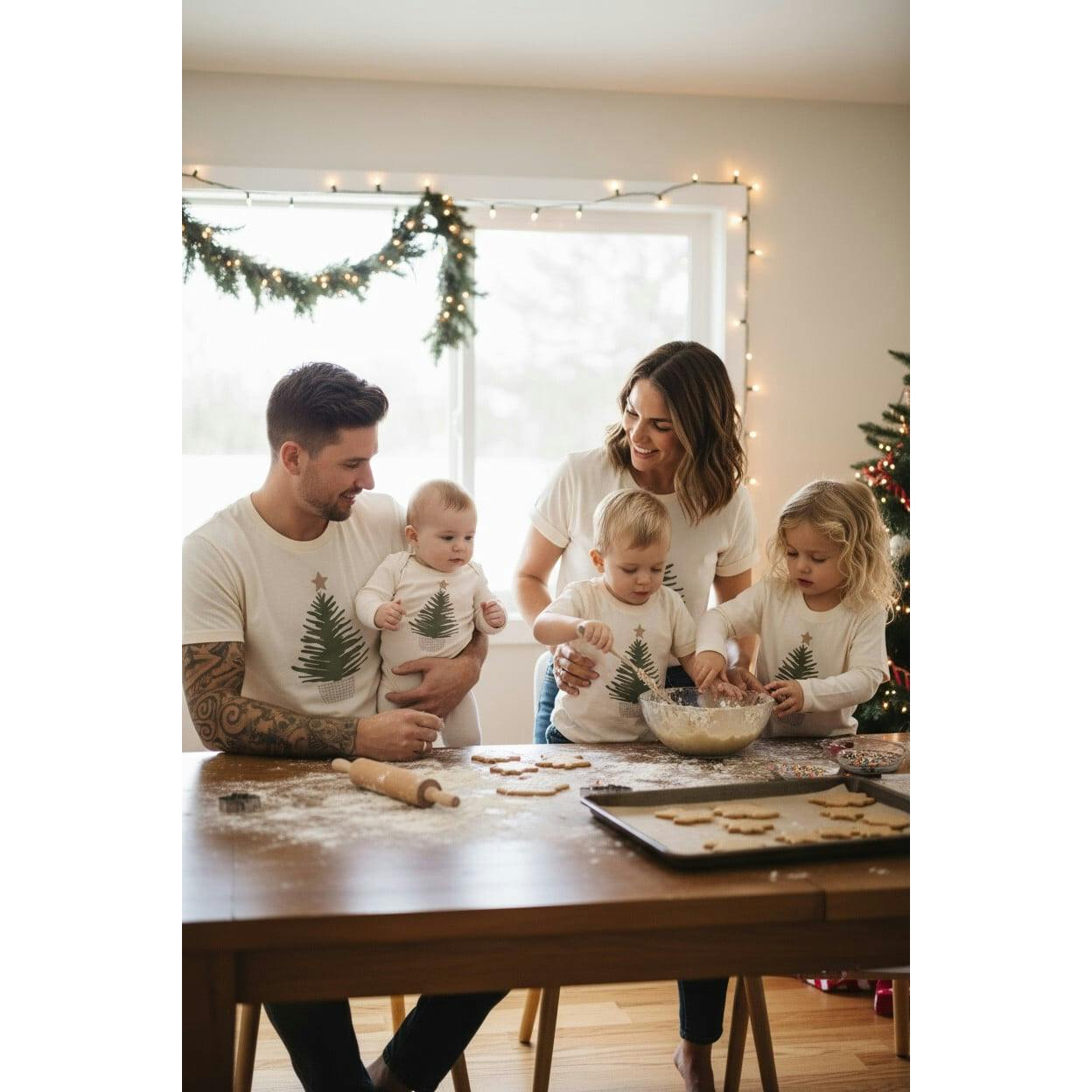 Holiday Tree Organic Baby Bodysuit Long Sleeve
