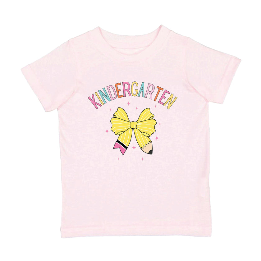 Kindergarten Pencil Bow Short Sleeve T-Shirt