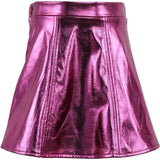 Hot Pink Metallic Leather Skirt
