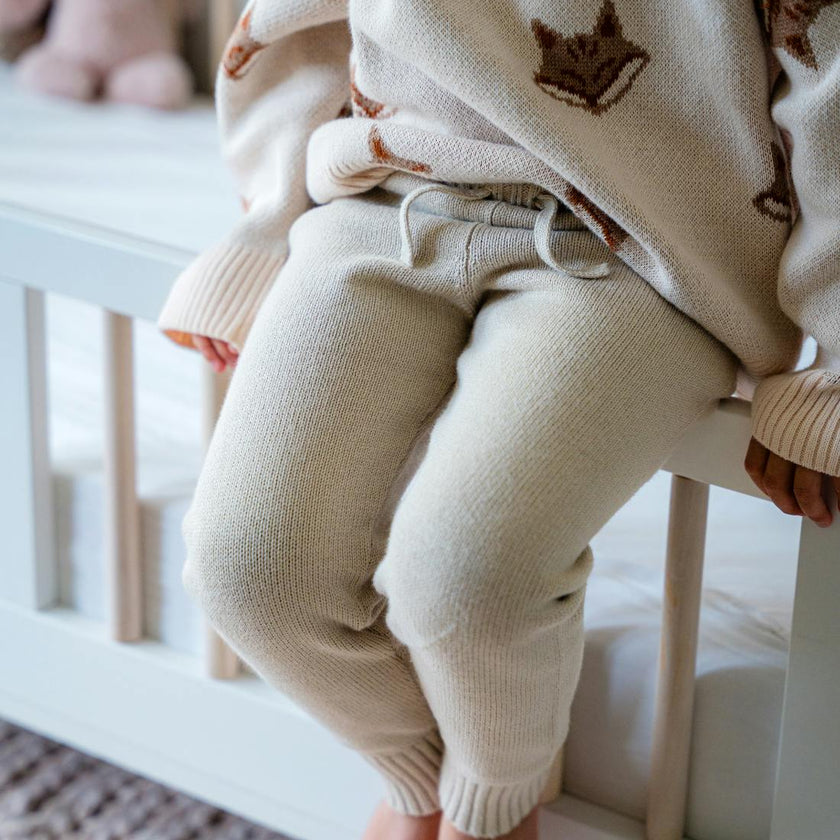 Pima Cotton Knit Jogger in Oatmeal