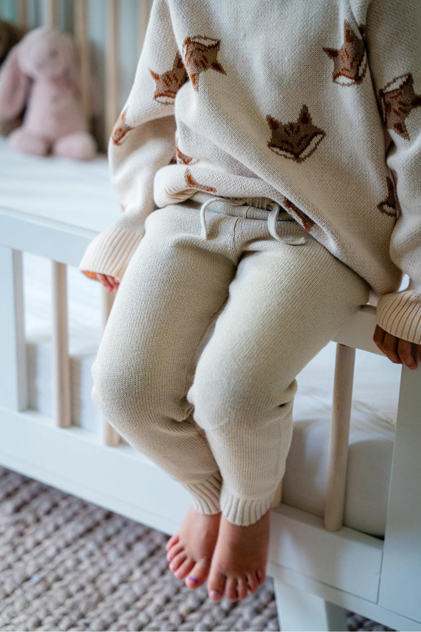 Pima Cotton Knit Jogger in Oatmeal