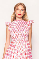 Kylie Dress in Rouge Lattice Floral