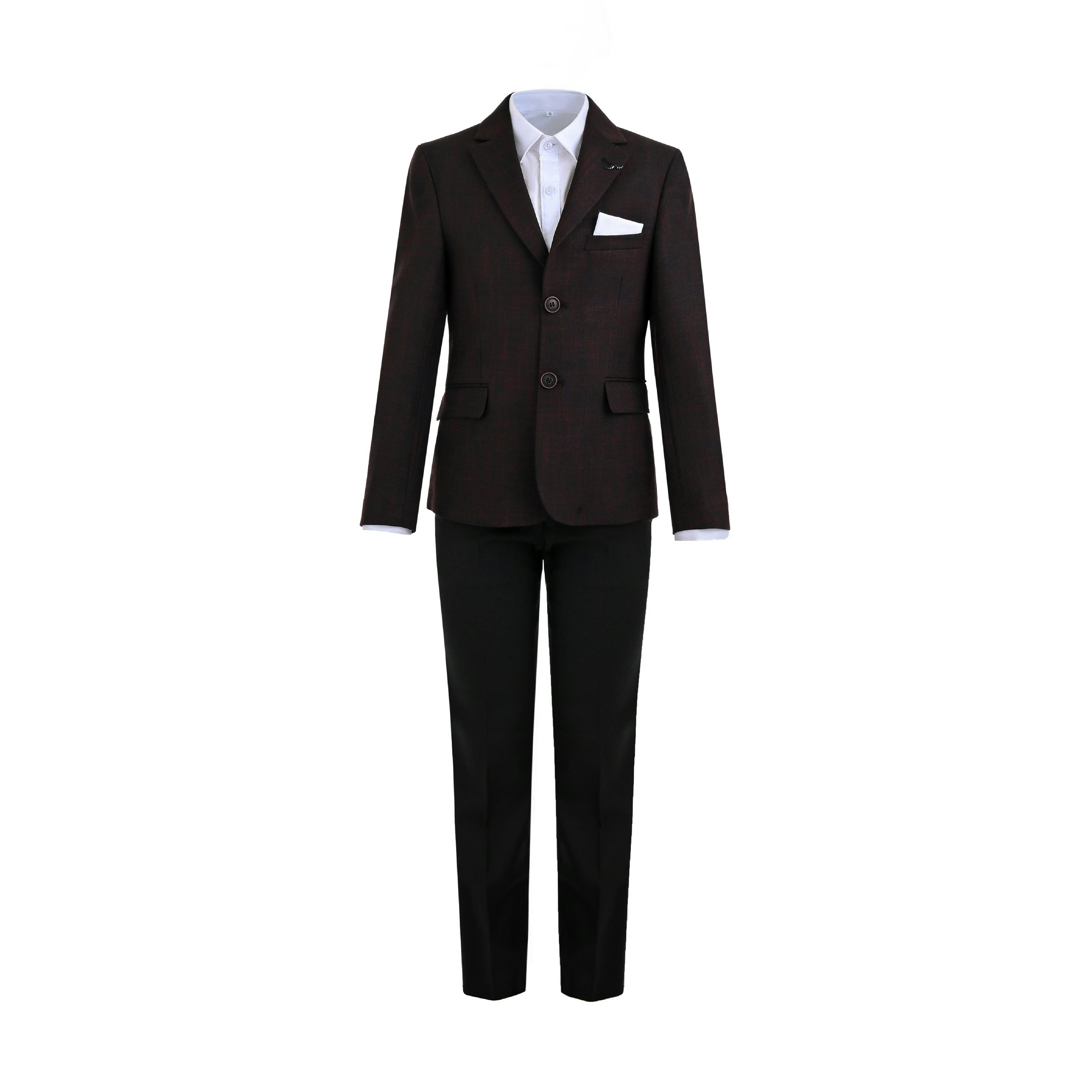 Burgundy Alexander Checked Pattern Blazer Suit Set