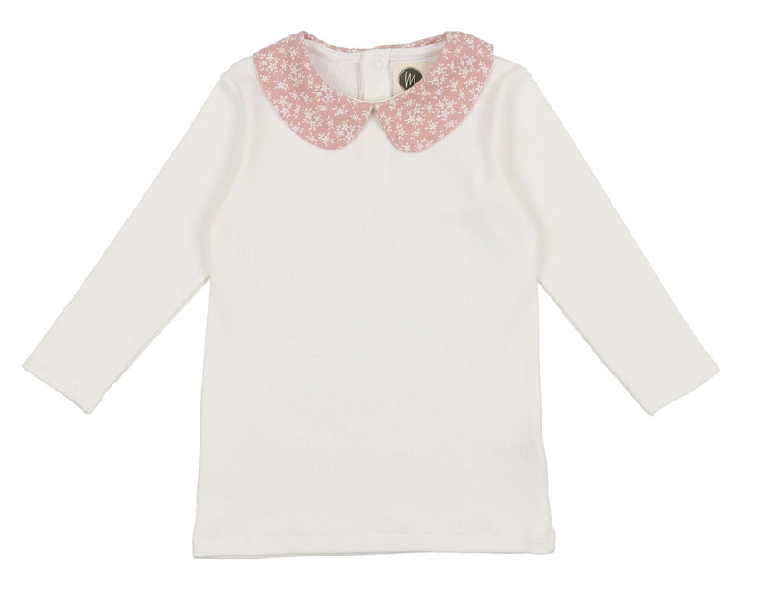 Textured Floral Peter Pan Collar Long Sleeve Shirt