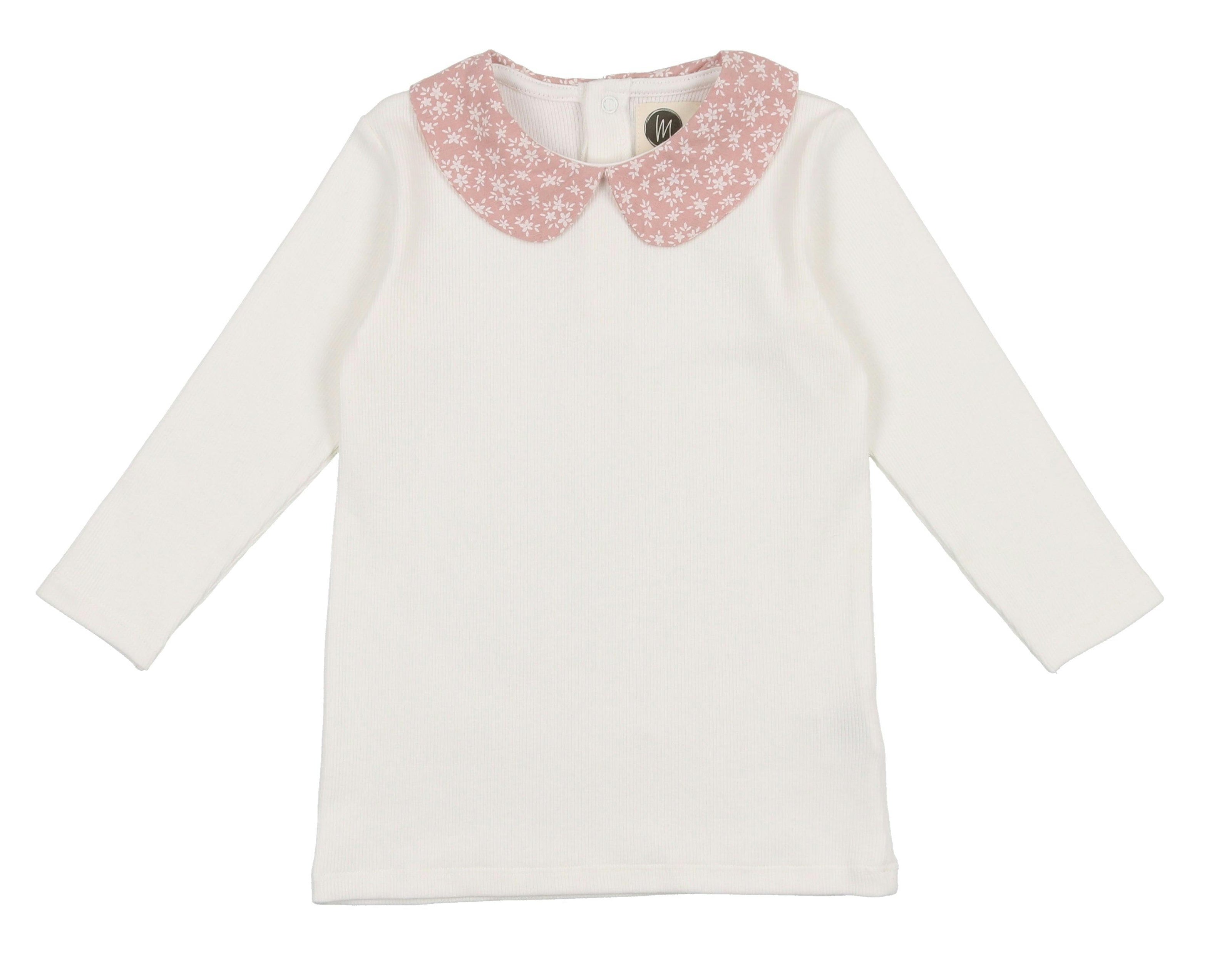 Textured Floral Peter Pan Collar Long Sleeve Shirt