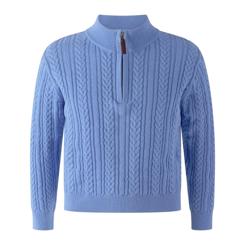 Blue Half Zip Sweater