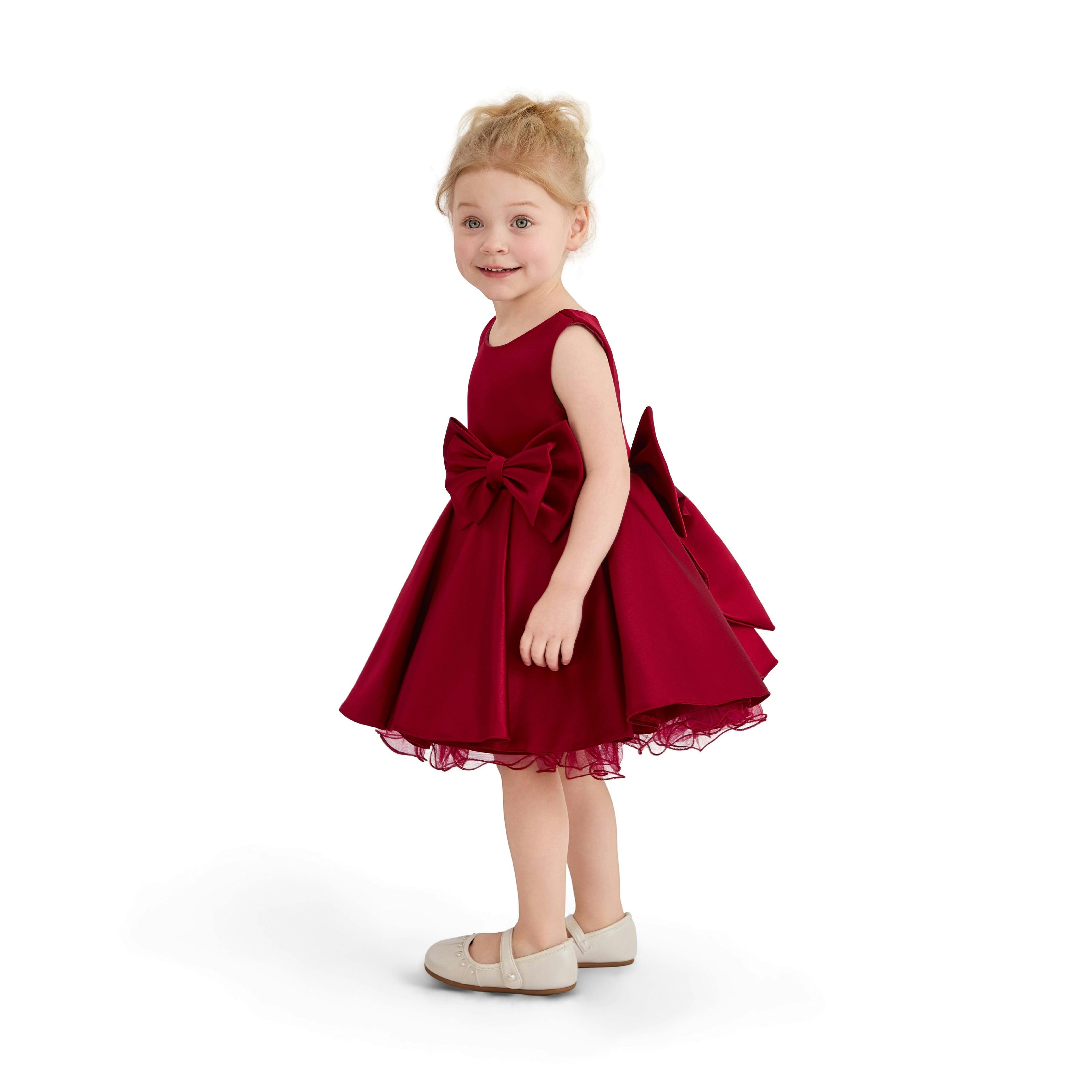 Burgundy Canyonelle Bow Waist Dress