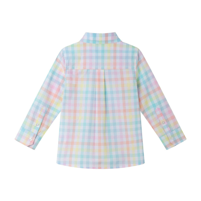 Kids Bright Pastel Multi Check Buttondown