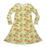 Apple Orchard Bamboo Girls' Long Sleeve Dress