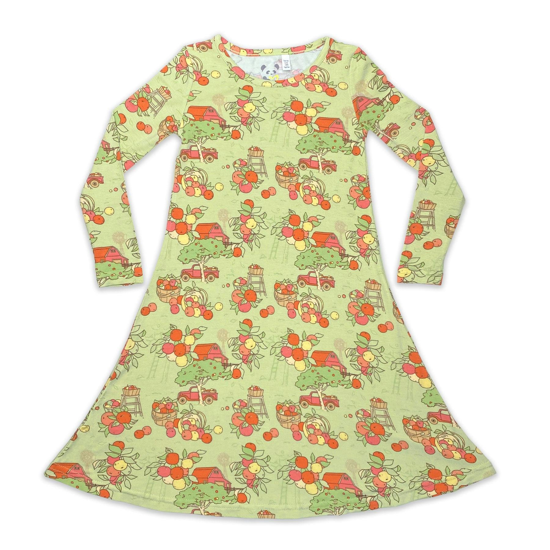 Apple Orchard Bamboo Girls' Long Sleeve Dress