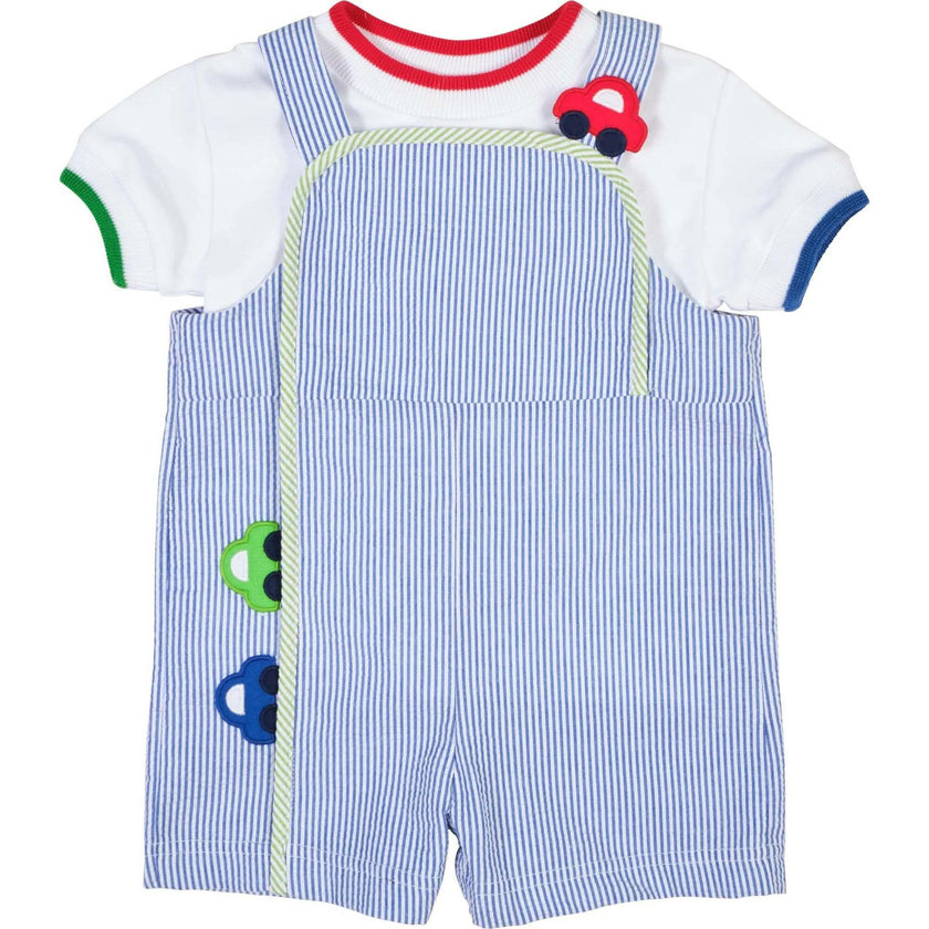 Seersucker Shortall With Cars