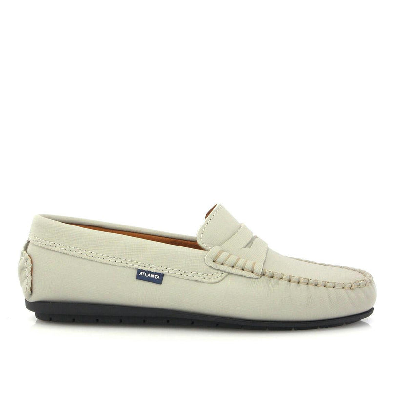 Penny 032 Walker Moccasins, light grey saffiano leather