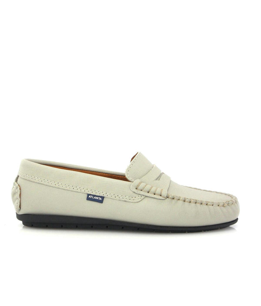 Penny 032 Walker Moccasins, light grey saffiano leather