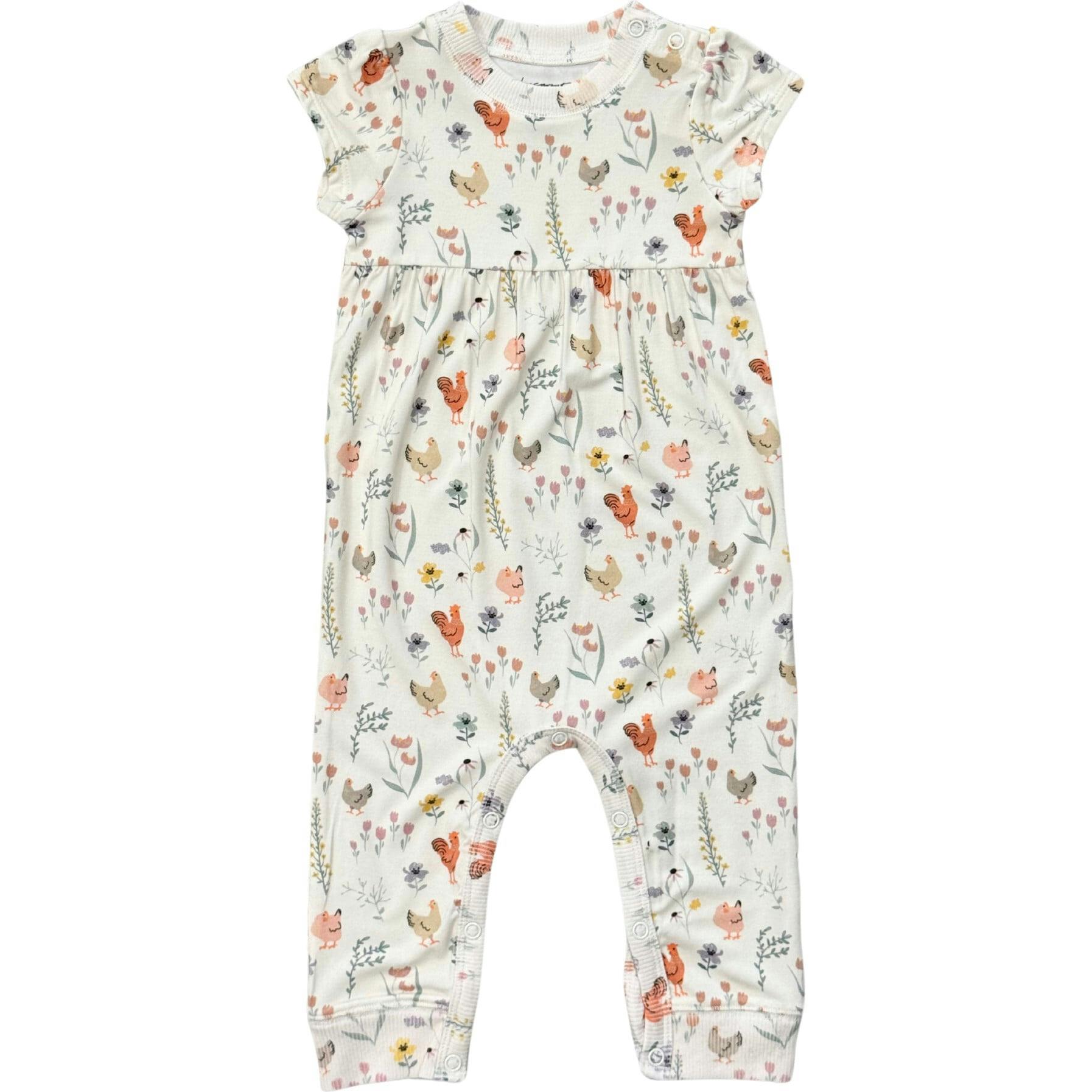 Girl's Short Sleeve Pant Romper