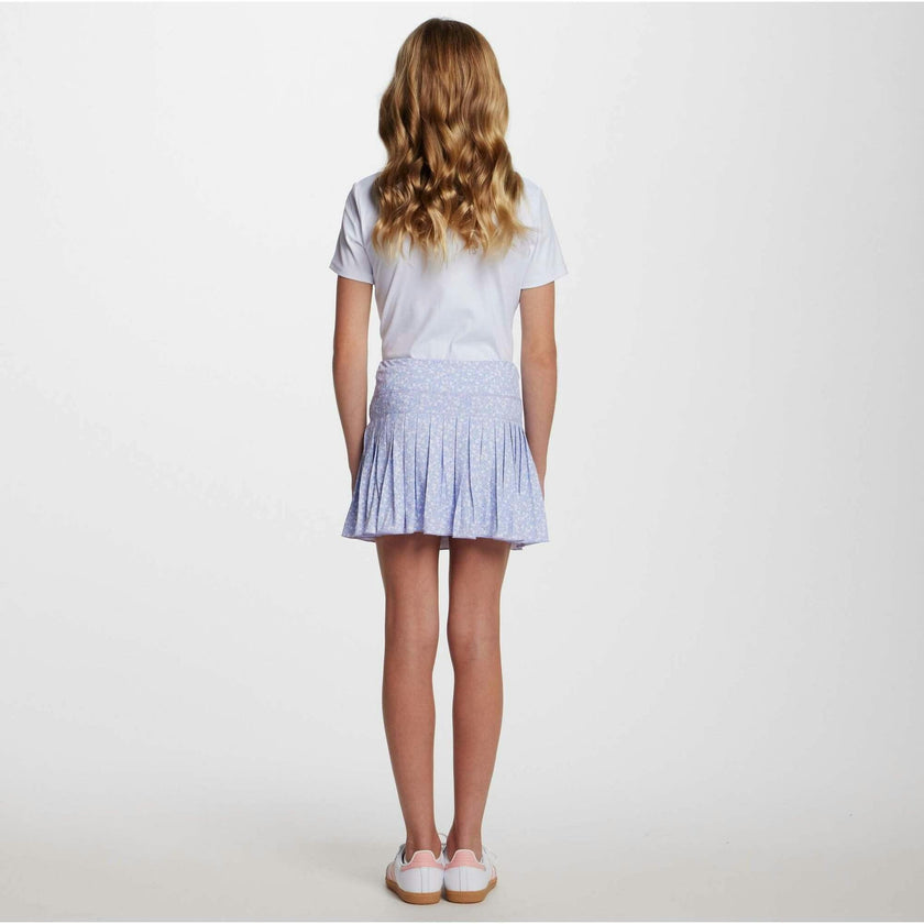 Tween Girls Printed Pleated Skort | Purple Floral