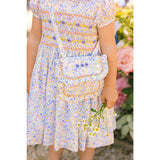 Ondine Blue Floral Smocked Purse