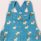 Blue Elephants Dungaree Shorts, Blue