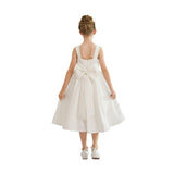 White Redwooda Satin Bow-Back Dress