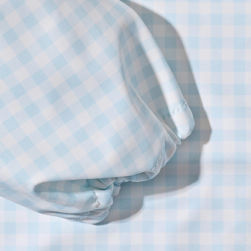 Magnetic Long Sleeve Bib - Cloud Check
