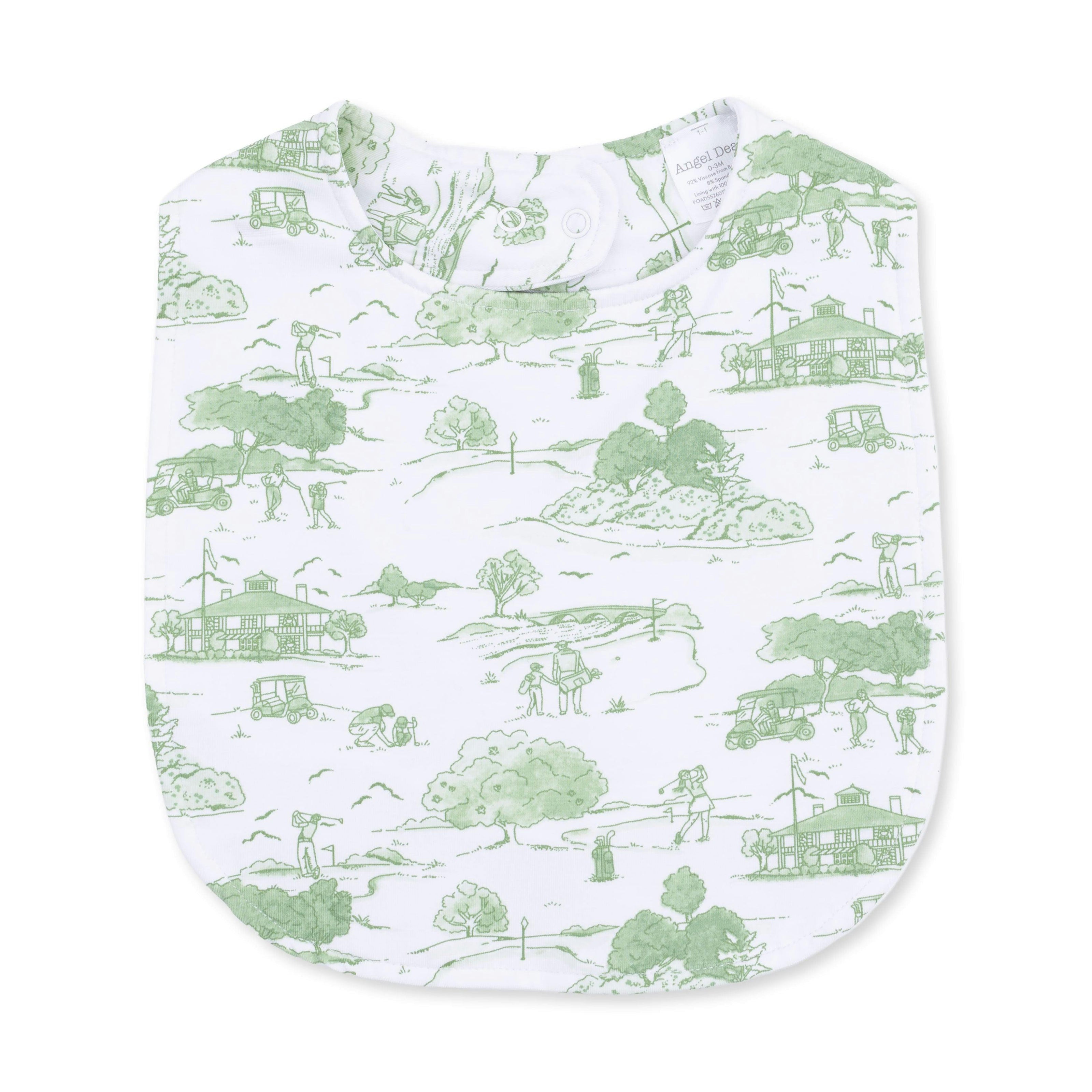 Golf Toile Green - Feeding Bib