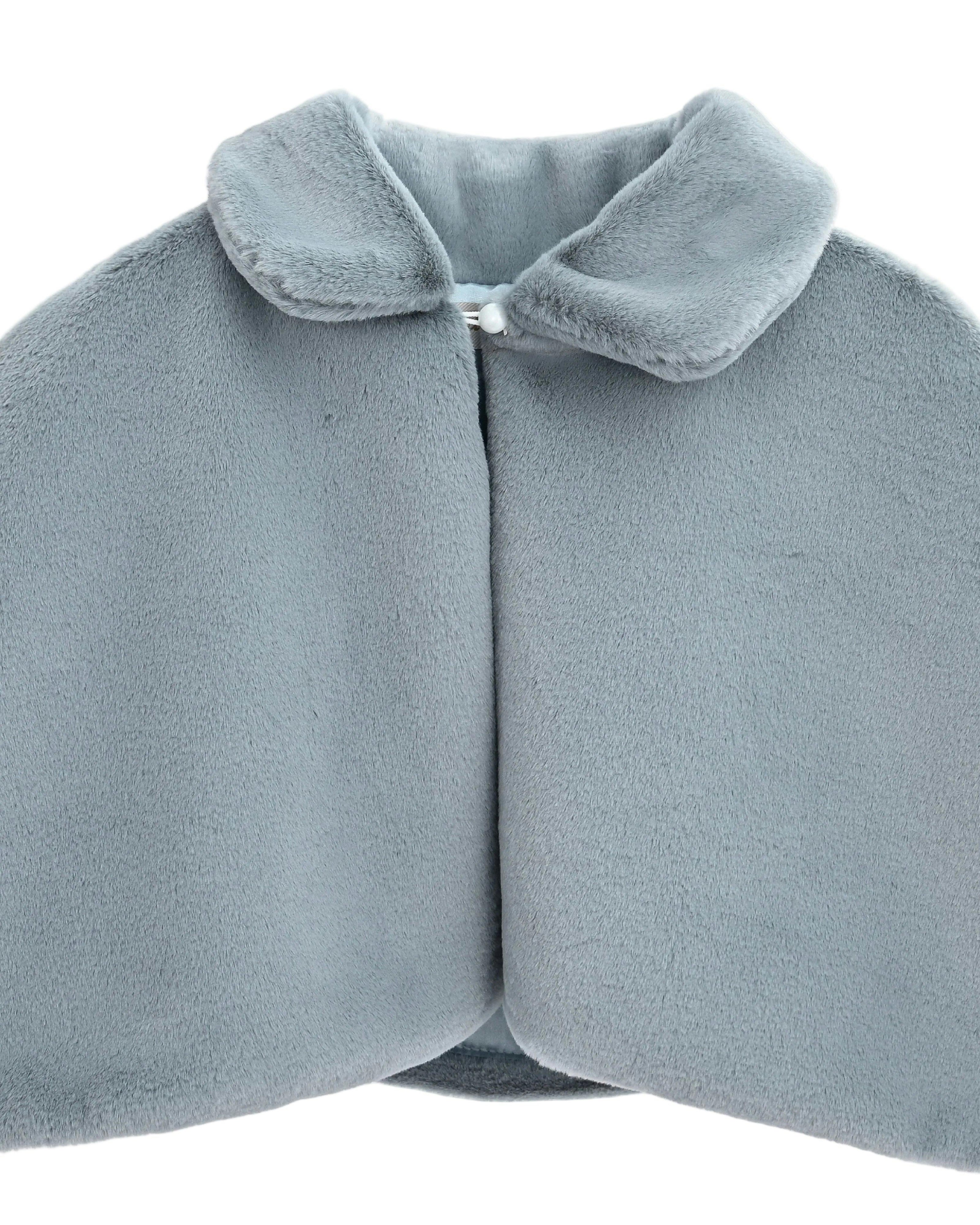 Blue Faux Fur Cape