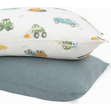 Cotton Muslin Pillowcase 2 Pack - Work Trucks