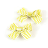 Halo Luxe Jocelyn Gingham Scalloped Double Clip Set - Yellow