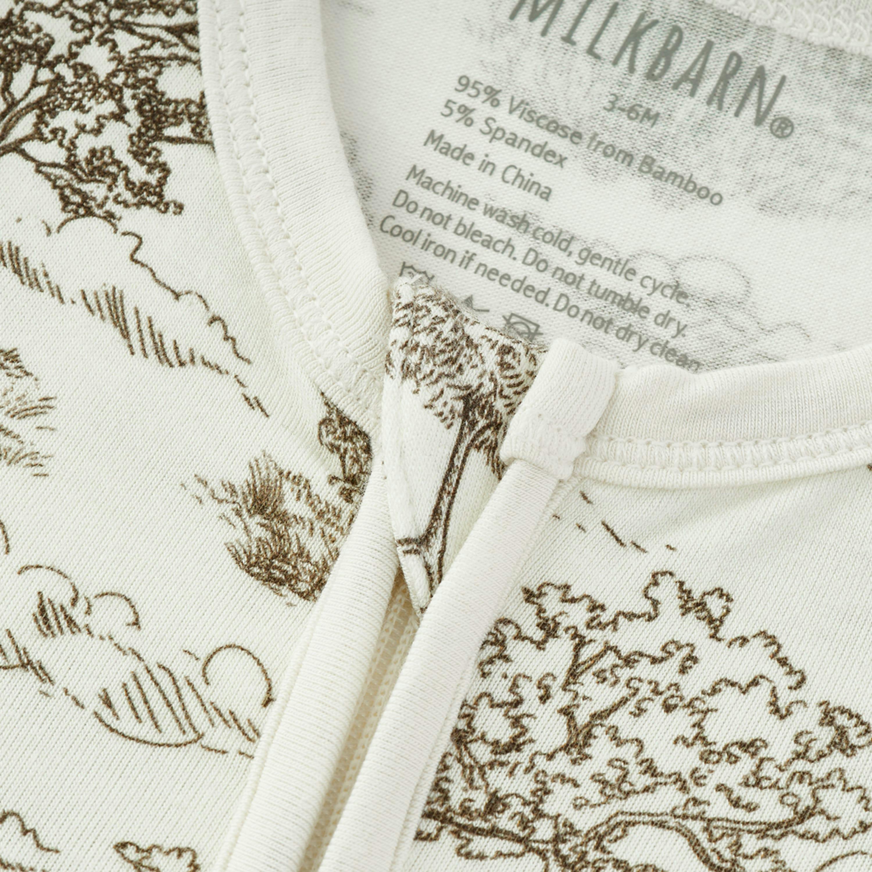 Country Toile Luxe Stretch Zipper Footed Romper