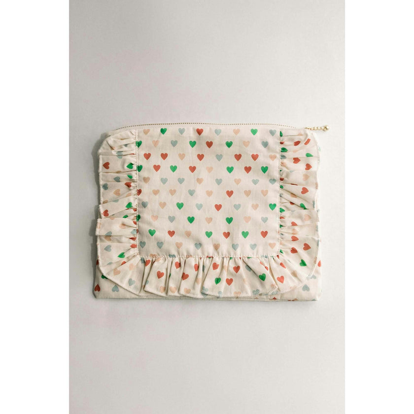 Love In Bloom Timless Floral Ruffle Zipper Pouch