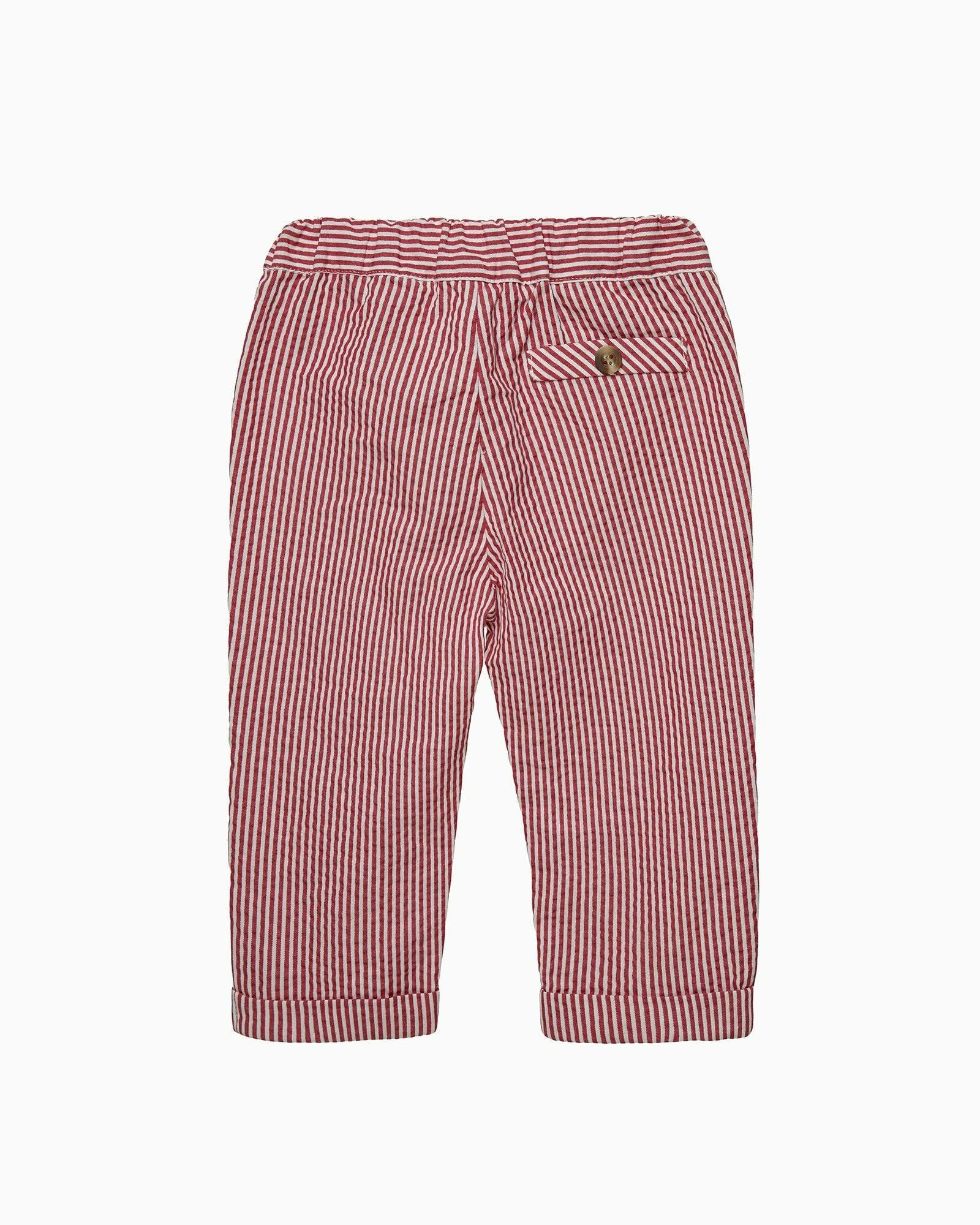 Baby Jacob Pants in Red Stripe