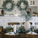 30" Flocked Cedar Wreath