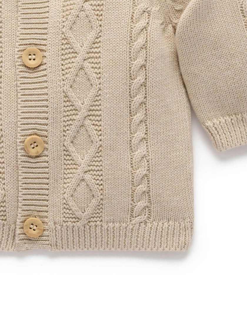 Cable Cardigan Oatmeal Melange