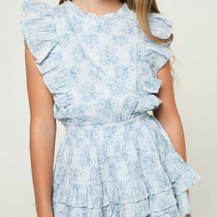 Gustavia Dress Mini Roses Blue
