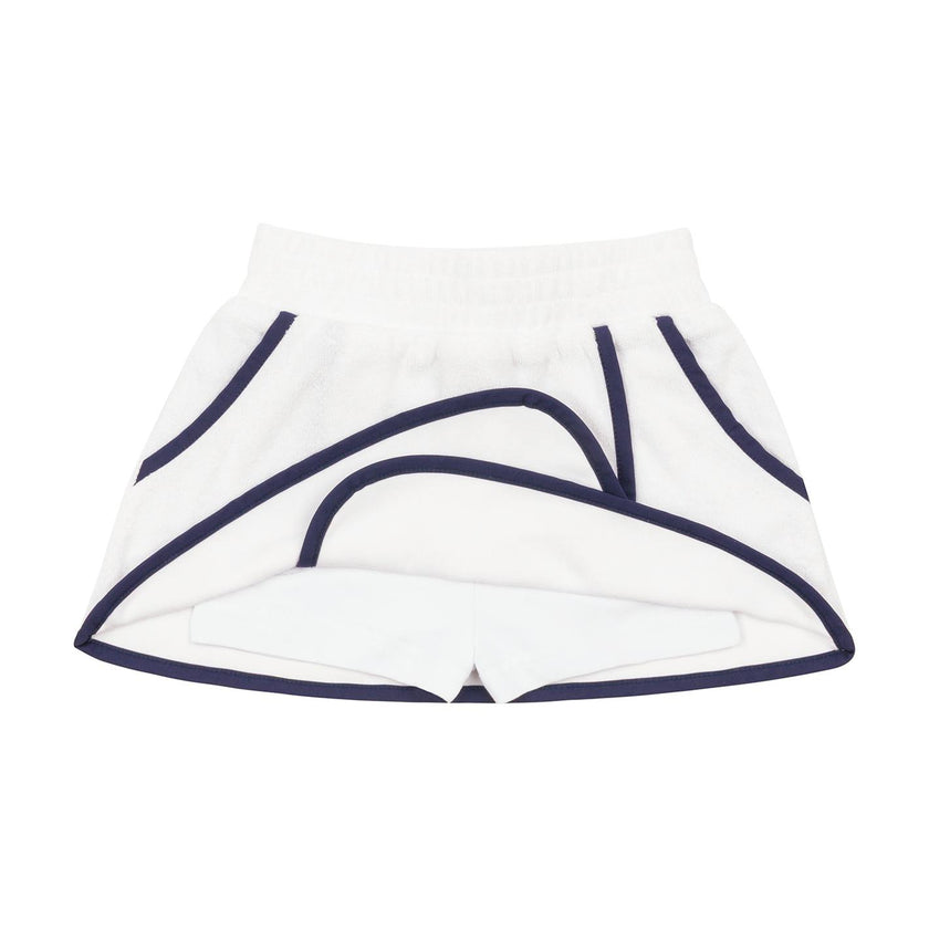 Girls White French Terry Tennis Tank Top And Skort Set