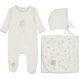 Nature's Touch Boys Layette Set Ivory & Blue