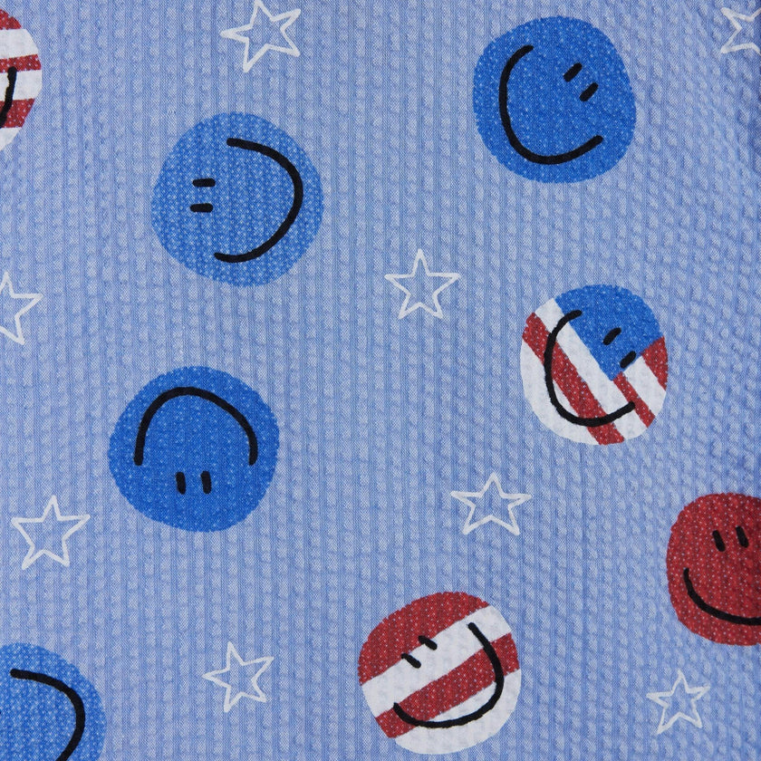 Infant Boys Short Sleeve Seersucker Set | Patriotic Smiles