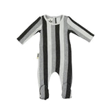 Striped Sweater Knit Long Sleeve Footie
