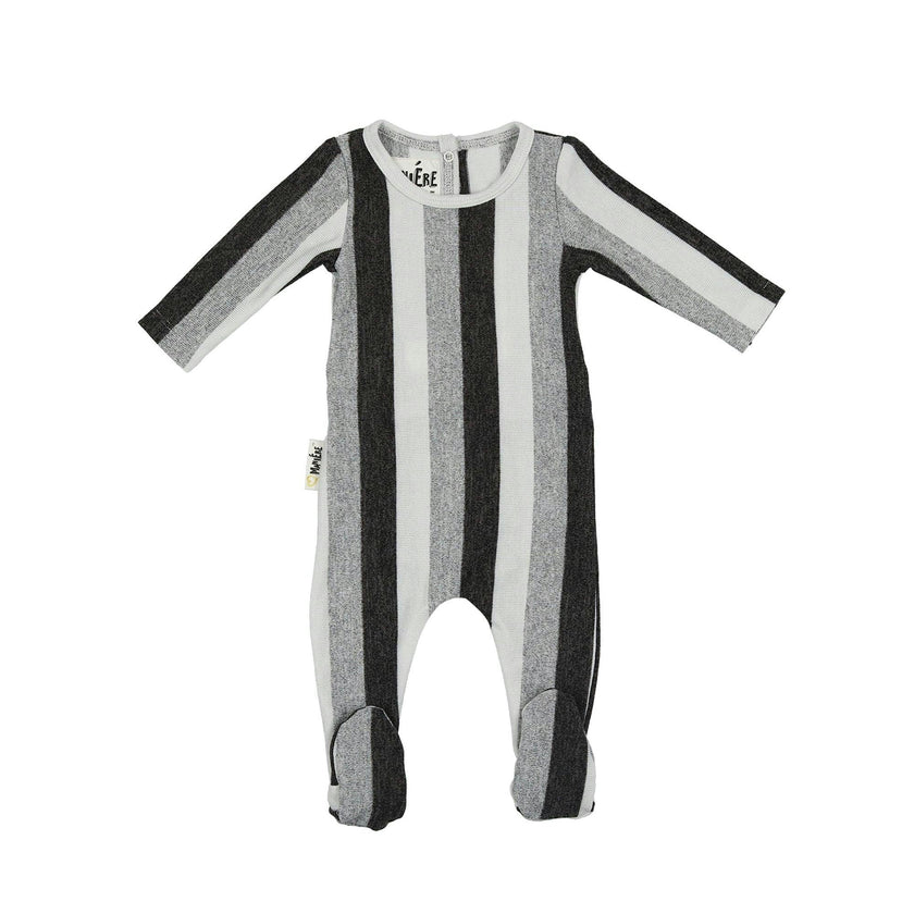 Striped Sweater Knit Long Sleeve Footie