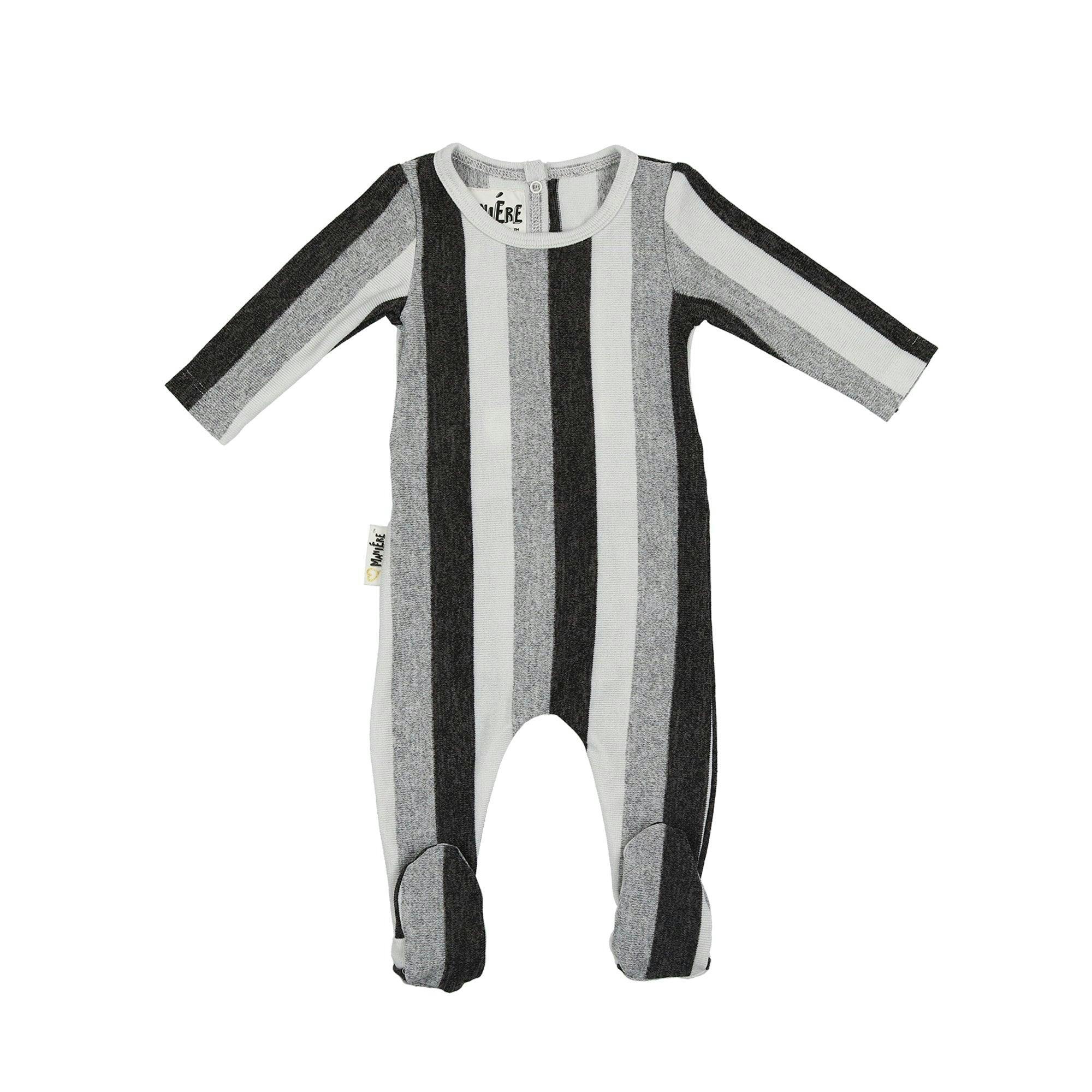 Striped Sweater Knit Long Sleeve Footie